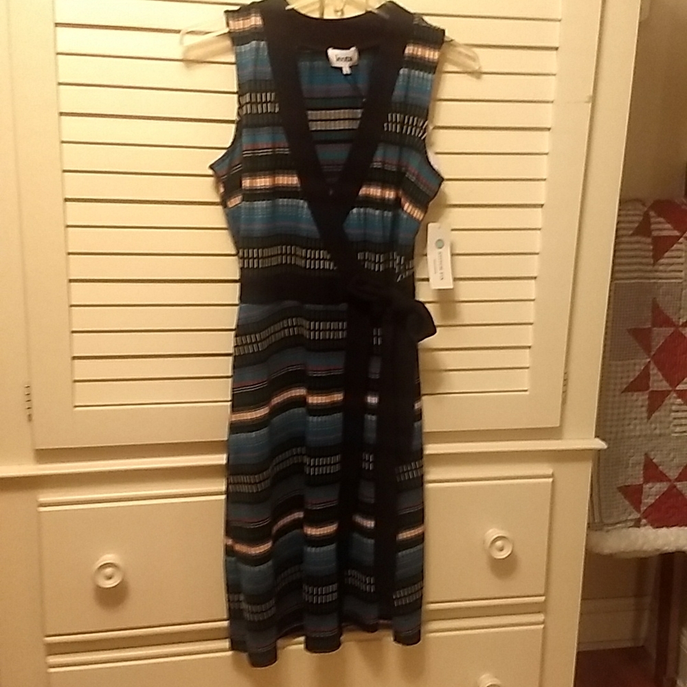 Leota faux wrap sleeveless dress